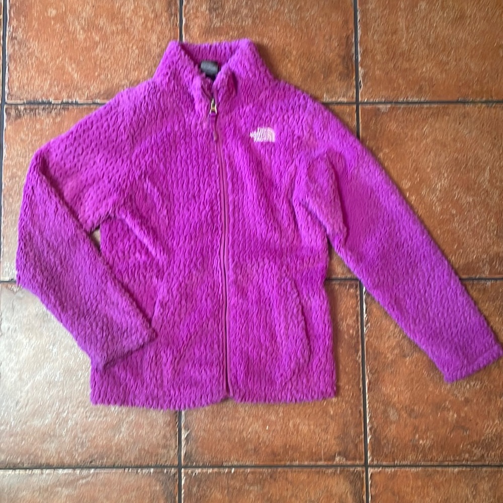 Girls North Face Purple Fuzzy Jacket